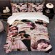 thumbnail image 1 of 3pcs Spicy Dance Romantic Collage Theme Korean Wave Insures Printed Bedding Three-Piece Set Duvet Cover Pillowcase Set, 1 of 5