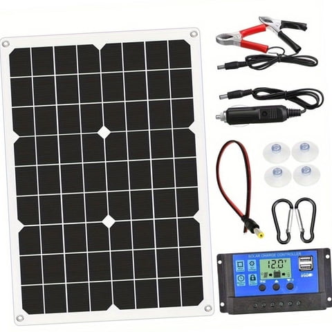 Bothyi - Kit De Panel Solar Portátil Con Controlador De Carga Solar Para Pesca En Vehículos Recreativos