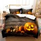 thumbnail image 3 of Halloween Pumpkin Series Three-Piece Home Textile Set Digital Printing 90G Brushed down Quilt Cover Pillowcase, 3 of 5