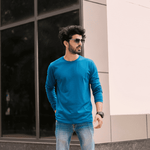 T-World - Polera Algodón Manga Larga Cuello Redondo Uv Antipilling Azulino