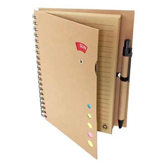 Set Memo Ecológico Bolígrafo Azul Kraft 125 Hojas Azul