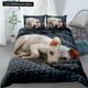 thumbnail image 1 of Sphynx Cat Duvet Cover Lovely Pet Kitty Bedding Set for Kids Teens Adults Animal Grey Polyester Quilt Cover Bed Sheets, 1 of 5