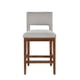 thumbnail image 1 of Upholstered Top Bar Stools with Studs and Wooden Legs (1 PC Only), 1 of 3