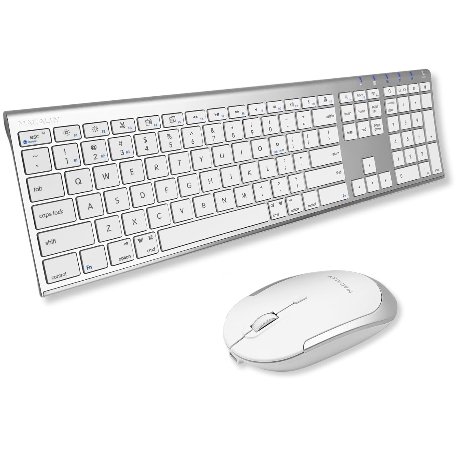 Teclado Y Mouse Bluetooth Inalámbricos Macally Para Múltiples Dispositivos