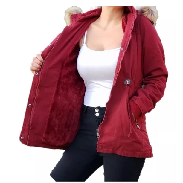 Chaqueta Gabardina Mujer Forro Piel Colores 890