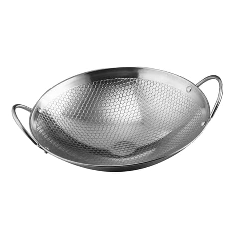 Bothyi - Sartén Antiadherente Wok De Fondo Redondo, Sartén Para Cocina De Restaurante, 8 Pulgadas