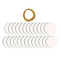 Magideal - 25 Adornos Navideños De Madera Por Sublimación, Colgante De Árbol, Recuerdo, Regalo, Rodajas De Madera Redondas Sin Terminar En Blanco Para Fiesta, Pi