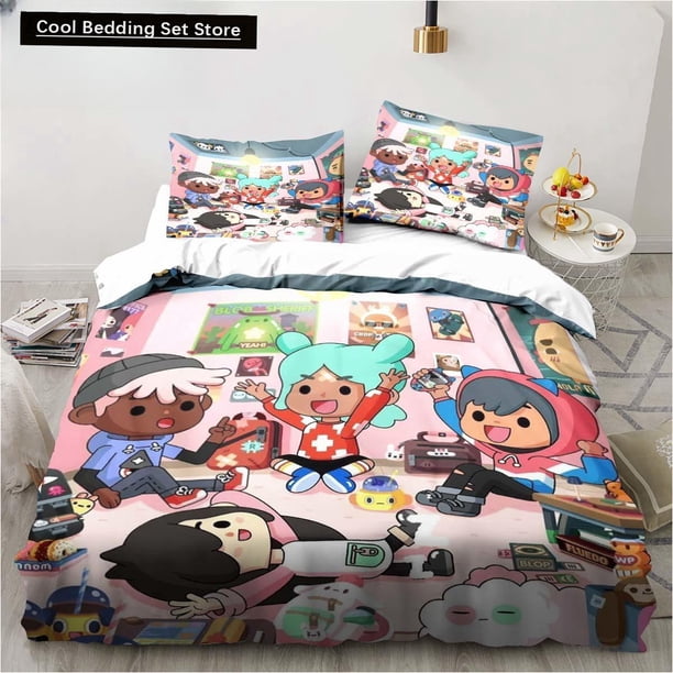 New Cartoon Game Toca Life World Bedding Set Duvet Cover Bed Set Quilt Cover Pillowcase Comforter Size Boys Adult Bed Sheets