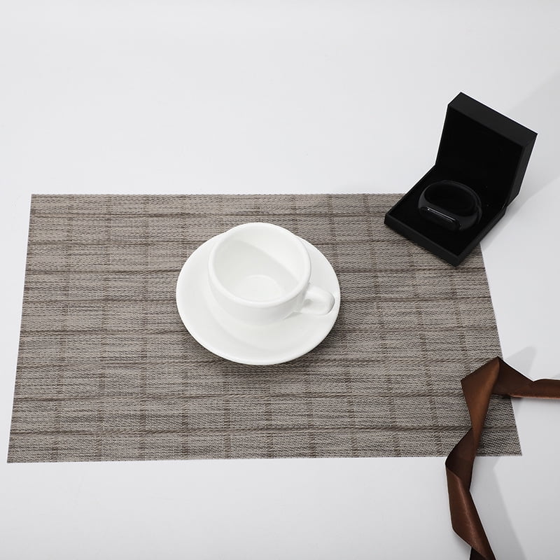 Xmhytop Juego De 6 Manteletes Individuales Para Mesa, Hechos De Pvc Resistente, Antideslizantes Y Termorresistentes, Ideal Para Hogares, Restaurantes Y Cocinas, Estilo K, 45*30cm, Gris