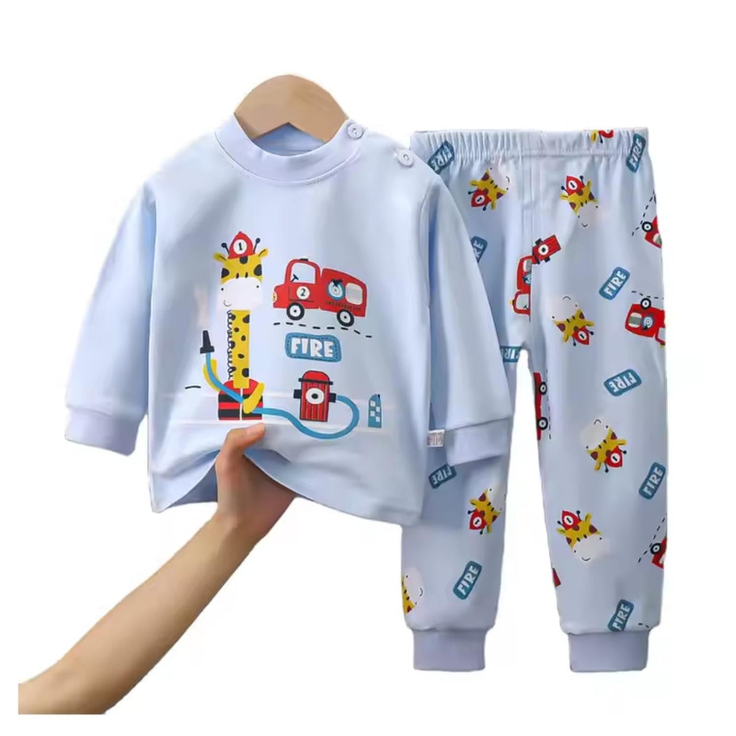 Kivara - Pijama Niño Manga Larga Algodon Infantil Celeste 48