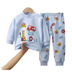 Kivara - Pijama Niño Manga Larga Algodon Infantil Celeste 36