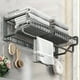 thumbnail image 4 of 1pc Space Aluminum Bathroom Towel Rack, No Drilling Toilet Bathroom Storage Rack, Wall-mounted Bathroom Clothes Storage Rack, Bathroom Accessories, 4 of 4