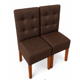 thumbnail image 3 of Pack 4 sillas de comedor, respaldo curvo, estilo capitoné, color café, 3 of 4