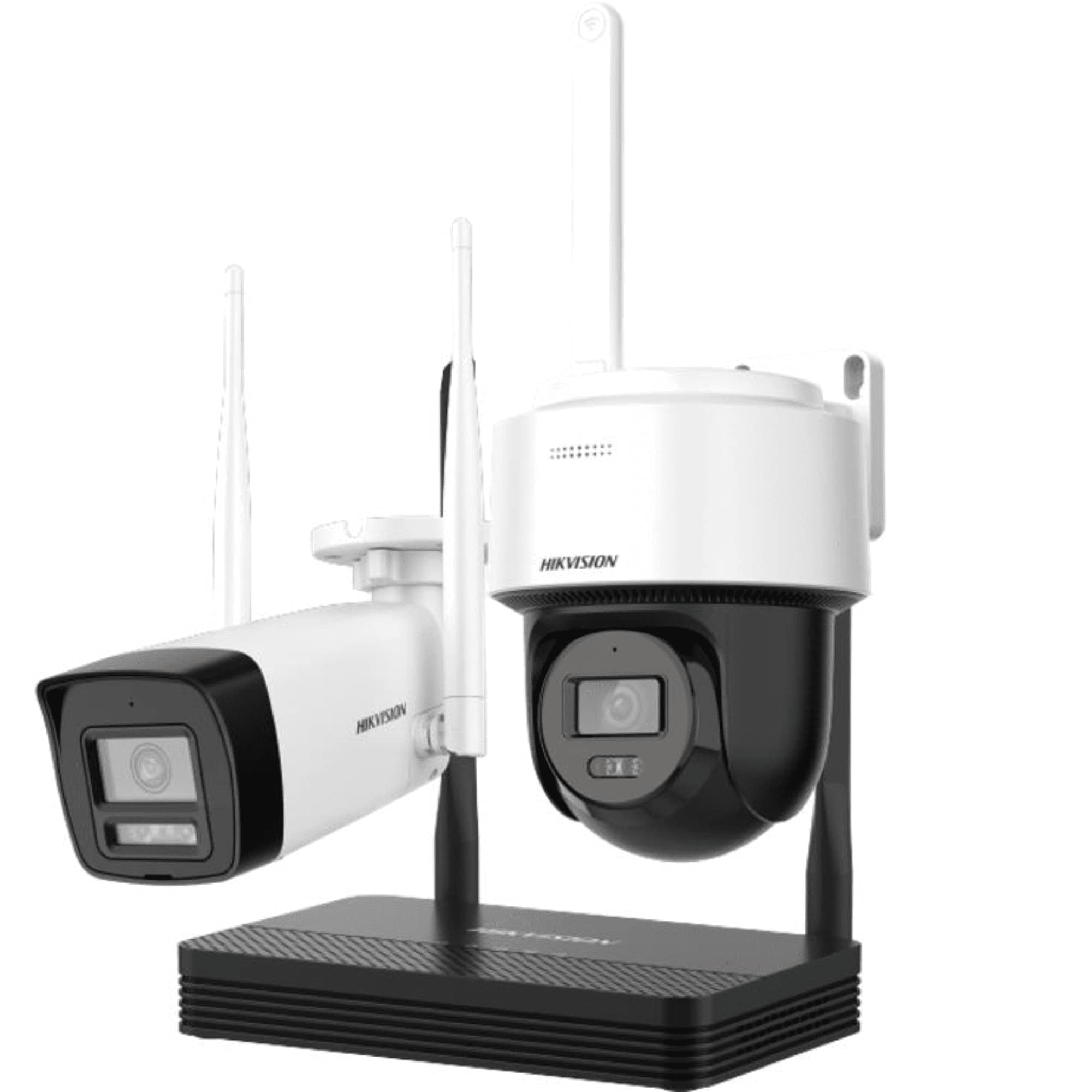 Hikvision - Kit Camaras De Seguridad Ip Inalambrico 1 Bullet + 1 Motorizada + Nvs 4ch