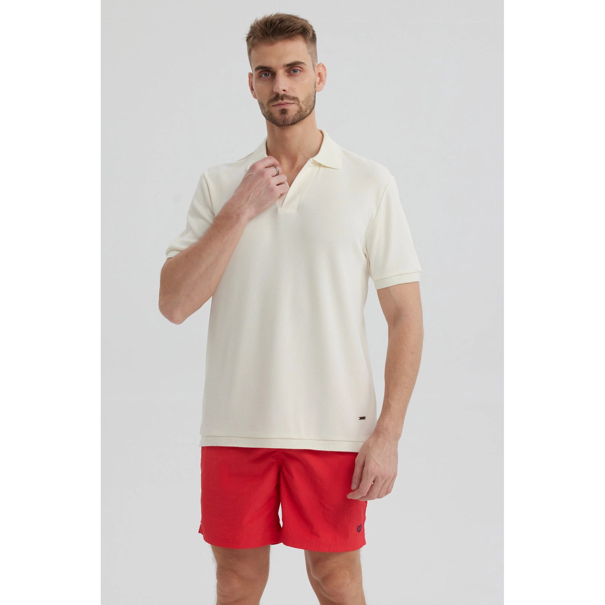 Fashionspark - Polera Hombre Textura Beige- Ll