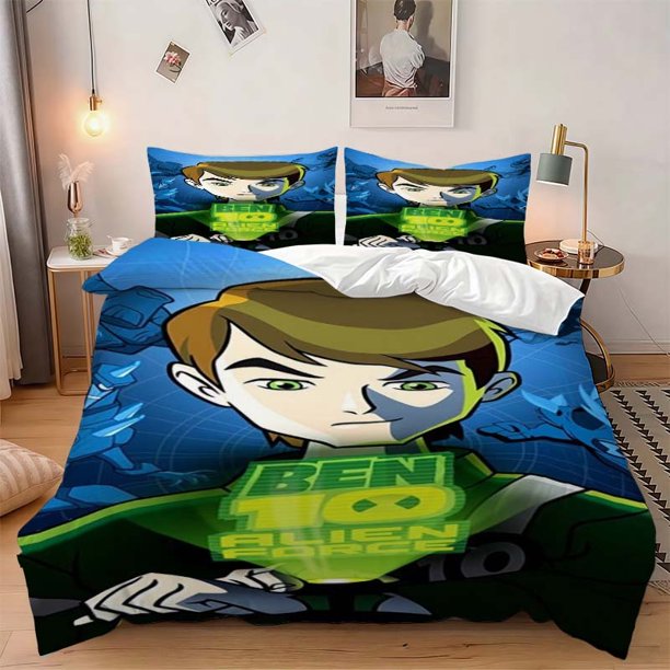 3pcs Ben Tanner Alien Power Themed Bedding Set Duvet Cover and Pillowcase Set Soft and Comfortable for All Seasons