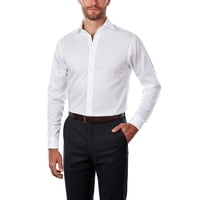 Camisa Calvin Klein, Corte Regular, Antihierro, En Espiga, Blanca