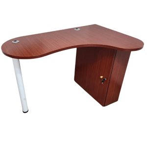 Portal Center - Escritorio En L Columbia 120 Cm Con Repisas Bajo Llave Teca