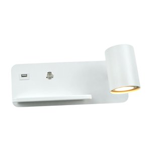 Ioensy - Luz Con Puerto Usb Carga Inalámbrica Foco Interior Ajustable Blanco Derecha