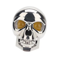 Magideal - Accesorios De Del Cráneo Del Cráneo Led De Motocicleta Portable De Alto Rendimiento Creative Premium Reemplazo De Repuesto Auxiliar Plata