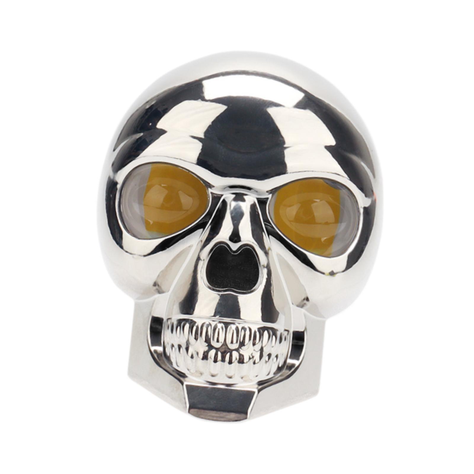 Magideal - Accesorios De Del Cráneo Del Cráneo Led De Motocicleta Portable De Alto Rendimiento Creative Premium Reemplazo De Repuesto Auxiliar Plata