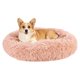 thumbnail image 1 of Cama para gatos y perros de 31.3 pulgadas (80 cm) redonda, suave y esponjosa de felpa, rosa, 1 of 7