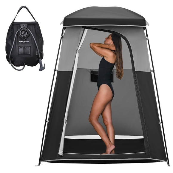 Carpa de privacidad KingCamp de gran tamaño, impermeable, negra