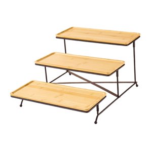 Bothyi - Soporte Para Cupcakes De 3 Niveles, Bandeja Extraíble Para Cupcakes, Para Postres, Pasteles, Frutas, Marco Negro