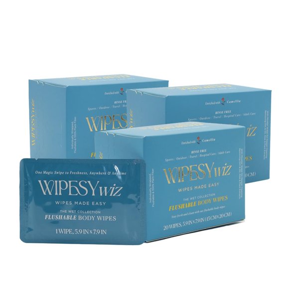 Toallitas Corporales WipesyWiz Descartables 60 Unidades 3 Paquetes