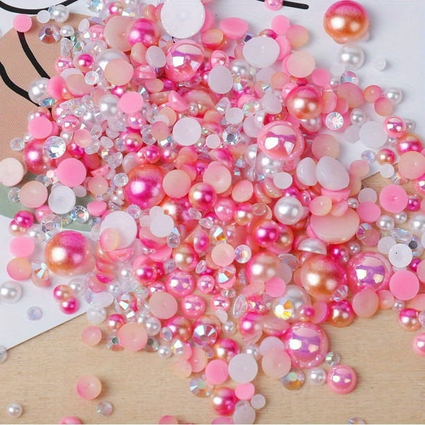 3200pcs Sparkling Rhinestone Pearl Beads for DIY Jewelry Making and Nail Art