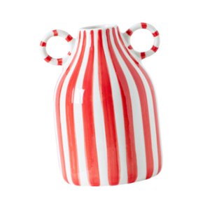 Bothyi - Jarrón De Cerámica Con Flores, Moderno Arreglo Floral Para Baño, Estilo Rústico, Dormitorio, Color Rojo.