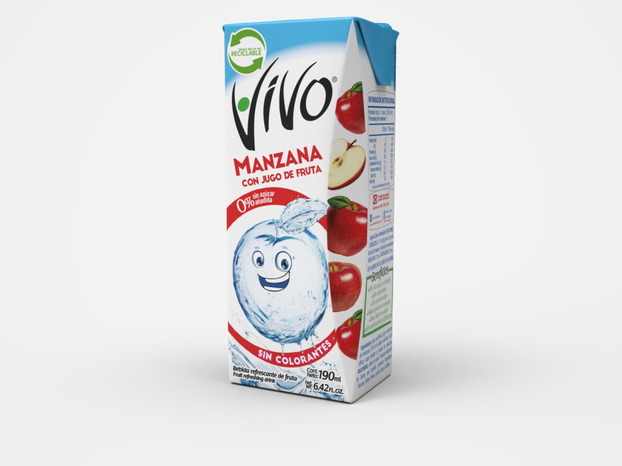 Agua Saborizada Manzana Caja 190 ml Vivo
