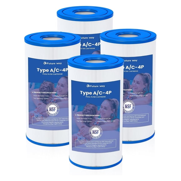 Cartucho de Filtro para Piscina Future Way Tipo A/C Paquete de 4 20 cm