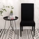 thumbnail image 5 of Juego de 2 fundas elásticas para silla de comedor, universales, extraíbles y lavables, ideales para decoración de hogar, hotel, restaurante, boda (negro, 2 piezas), 5 of 5