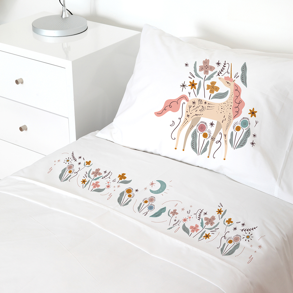 Tuyo Print - Juego De Sábanas 1 Pl Unicornio