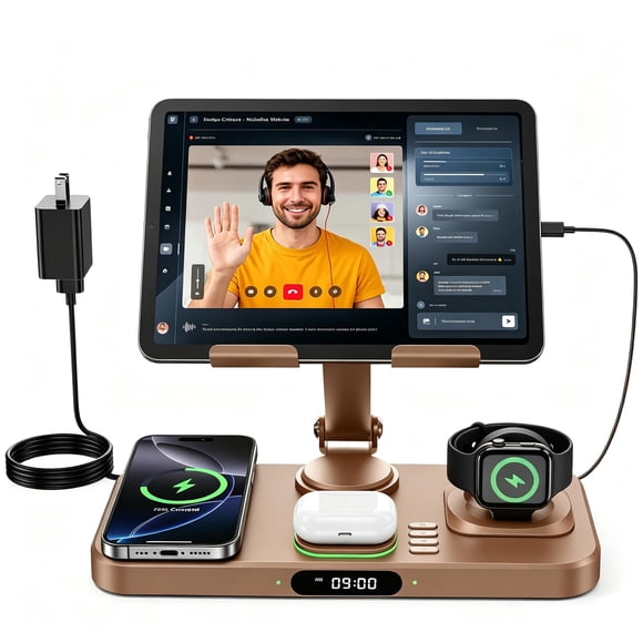 Cargador inalámbrico Opinta 6 en 1 plegable para dispositivos Apple