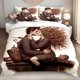 thumbnail image 1 of 3pcs Bedding set Valentine'S Day Romantic Couple Print Duvet Cover Set | Warner Inspired Wizarding School Themed Polyester, 1 of 1
