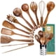 thumbnail image 1 of Juego de utensilios de cocina AIUHI de madera de teca con soporte (11), 1 of 6
