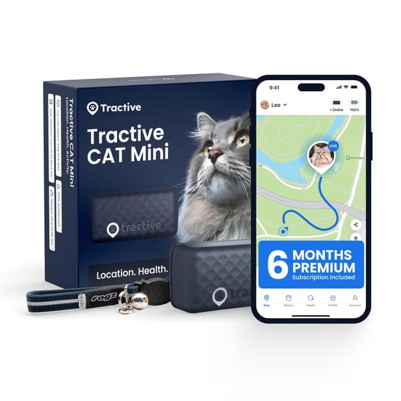 Rastreador GPS para gatos Tractive Mini con ubicación en tiempo real y 5 días de batería