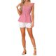 thumbnail image 2 of INSPIRE CHIC Blusa de Cuadros con Peplum para Mujer de Regreso a Clases Cuello Cuadrado Sin Mangas Verano M Rojo, 2 of 6