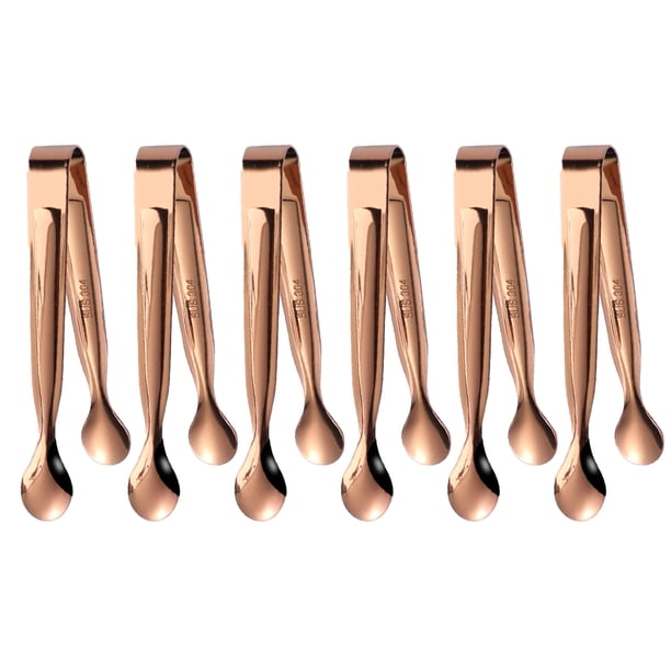 6 mini pinzas para aperitivos, utensilios para servir, pinzas pequeñas para aperitivos, pinzas para hielo y pinzas para azúcar.