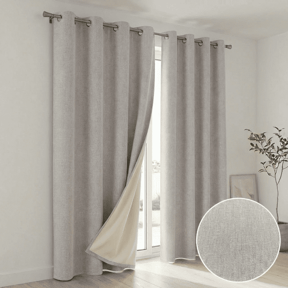 Cortina 100% Blackout Engomada 2 Paños 220x140 Home Strike - Gris Claro