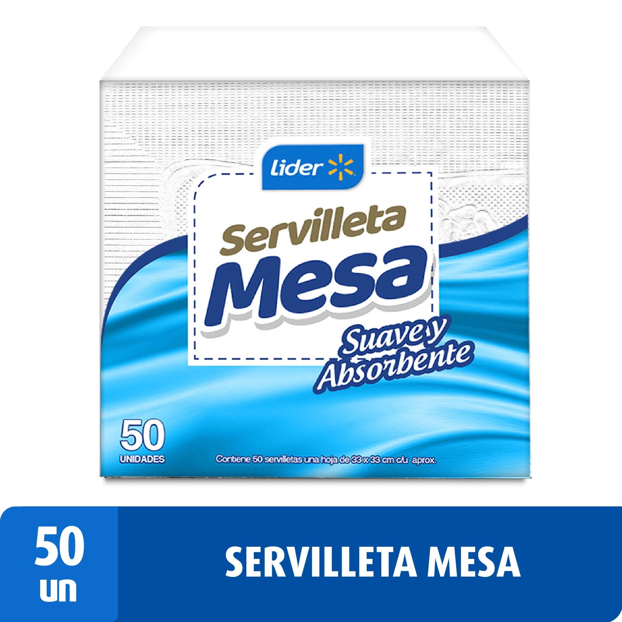 Servilletas Mesa Una Hoja 33x33cm 50 Un Lider