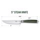 thumbnail image 3 of Juego de cuchillos para carne HexClad Damascus de acero inoxidable, 4 piezas, 3 of 8