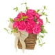 thumbnail image 1 of Corona De Cesta De Flores De Rosas Chinas Artificiales Hecha A Mano Para Ventana Y Porche Delantero, 1 of 3