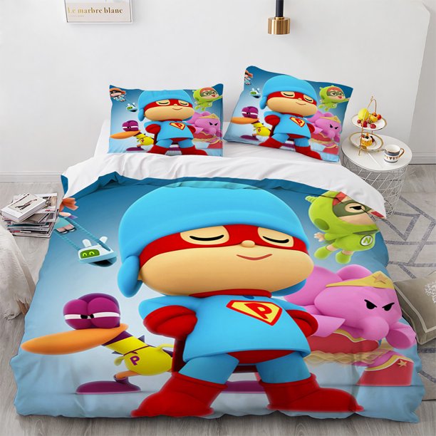 v2844 Bed Sheets POCOYOS-Printed Duvet Cover and Pillowcase, Bedding Set, Double, Full, Queen, King Size, Quilt Cover, Home Textiles, 3-Piece Bedding Set (1 Duvet Cover + 2 Pillow Shams) Bed Sheets j