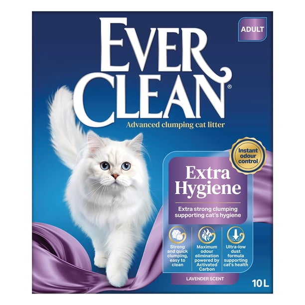 Ever Clean Arena Aglomerante para Gatos con Aroma a Lavanda, Frescura Duradera y Máxima Eliminación de Olores, 10 L