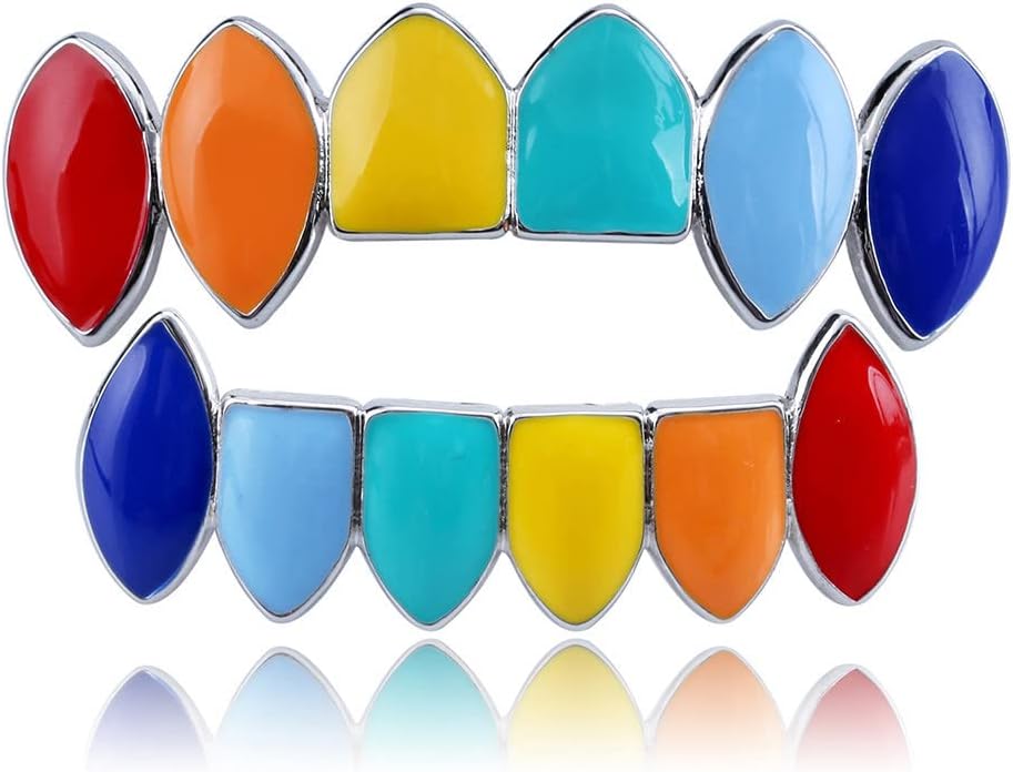 Xinqihang - 69 Grillz Rainbow Grills Hip Hop Chapado En Oro