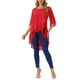 thumbnail image 2 of INSPIRE CHIC Blusa de Chifón de Halloween para Mujer con Mangas Divididas 3/4 y Dobladillo Asimétrico Túnica Roja 2XL, 2 of 6