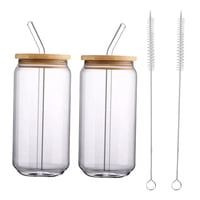 Magideal - Vasos Creativos Para Beber Con , 2 Piezas, Juego De Vasos Reutilizables, Duraderos, Transparentes, 500Ml/350Ml, Taza De Té Para Comedor, , 500 Ml 2Pcs-500Ml